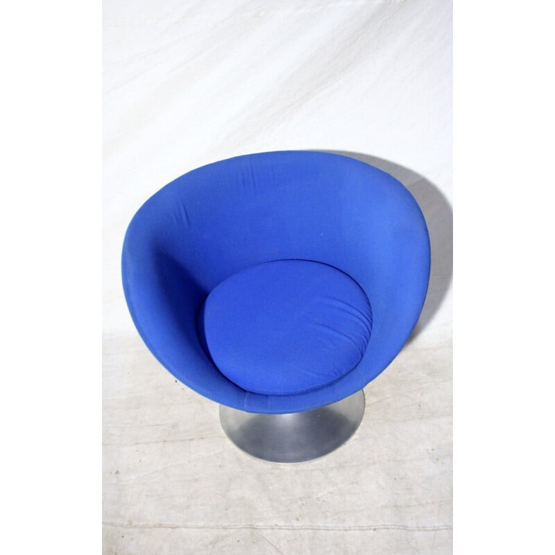 Vintage blue armchair by Louis Bender for Steiner - 1966 