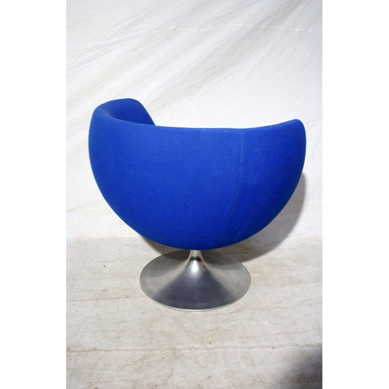 Vintage blue armchair by Louis Bender for Steiner - 1966 