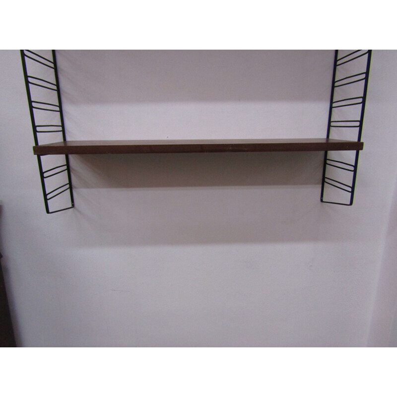 Vintage swedish shelf in metal and wood