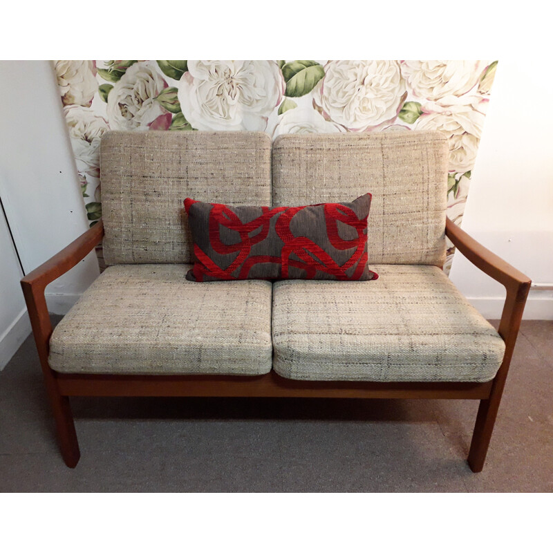 Vintage 3 seater sofa in teak by Ole Wanscher