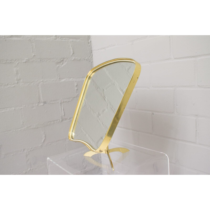 Vintage table mirror in brass from Vereinigte Werkstätten Munich