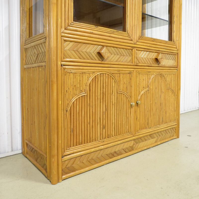 Vintage Dutch rattan cabinet
