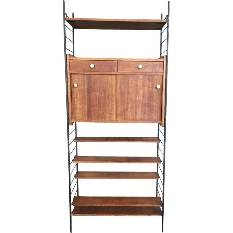 Vintage flexible string cabinet in oak