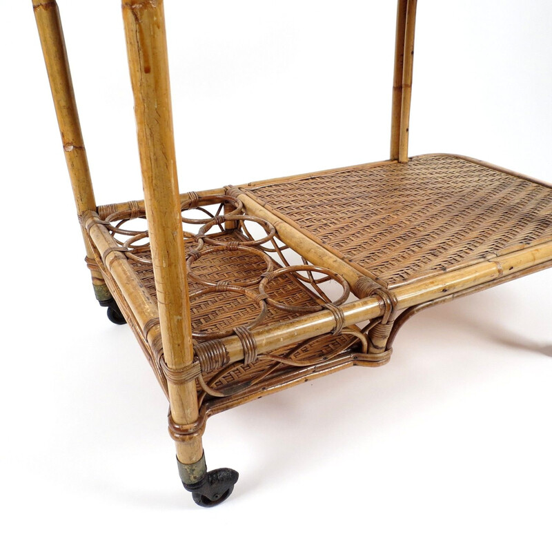 Vintage Dutch rattan trolley