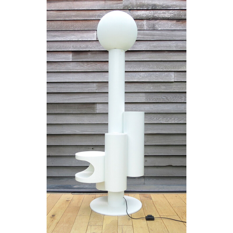 Vintage floor lamp, plant stand and side tables ensemble by Kerst Koopman