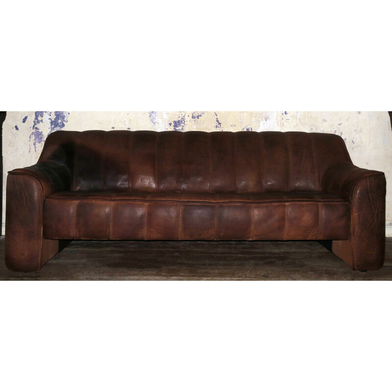 Vintage 3-seater sofa DS 44 in Buffalo leather by De Sede