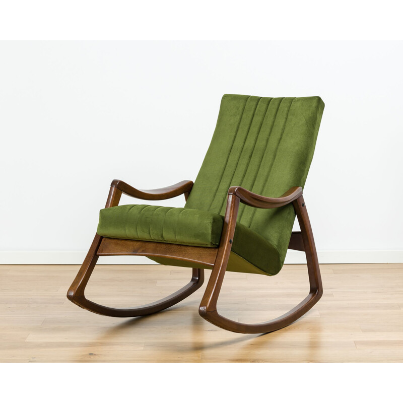 Fauteuil à bascule vintage vert par Ton