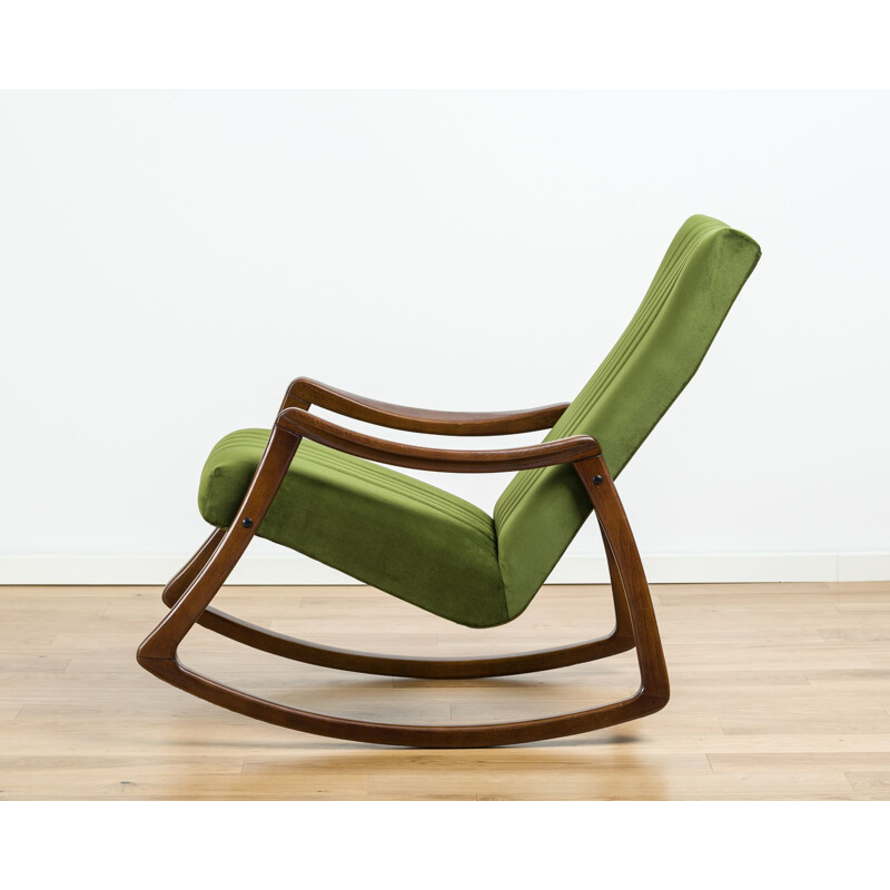Vintage green rocking chair by TON