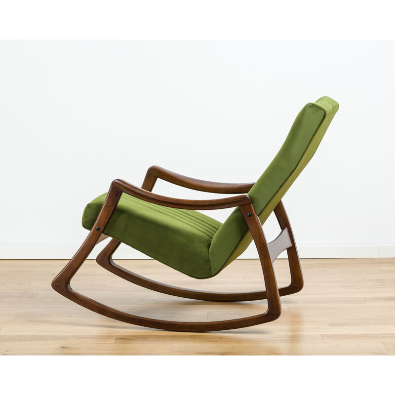 Vintage green rocking chair by TON