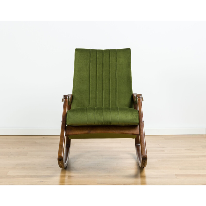 Vintage green rocking chair by TON