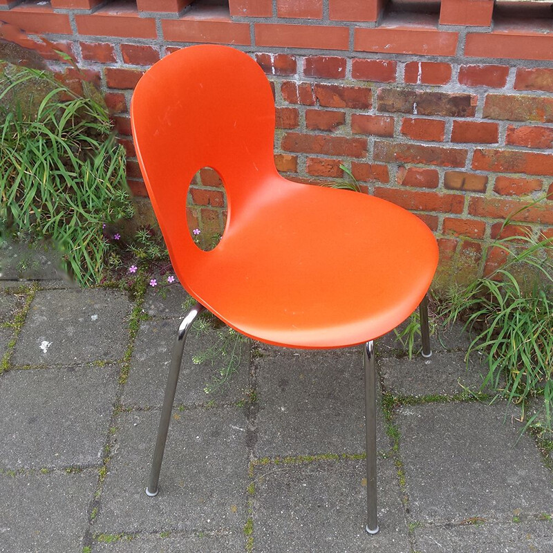 Vintage Italian orange chair "Olivia" by Raul Barbieri