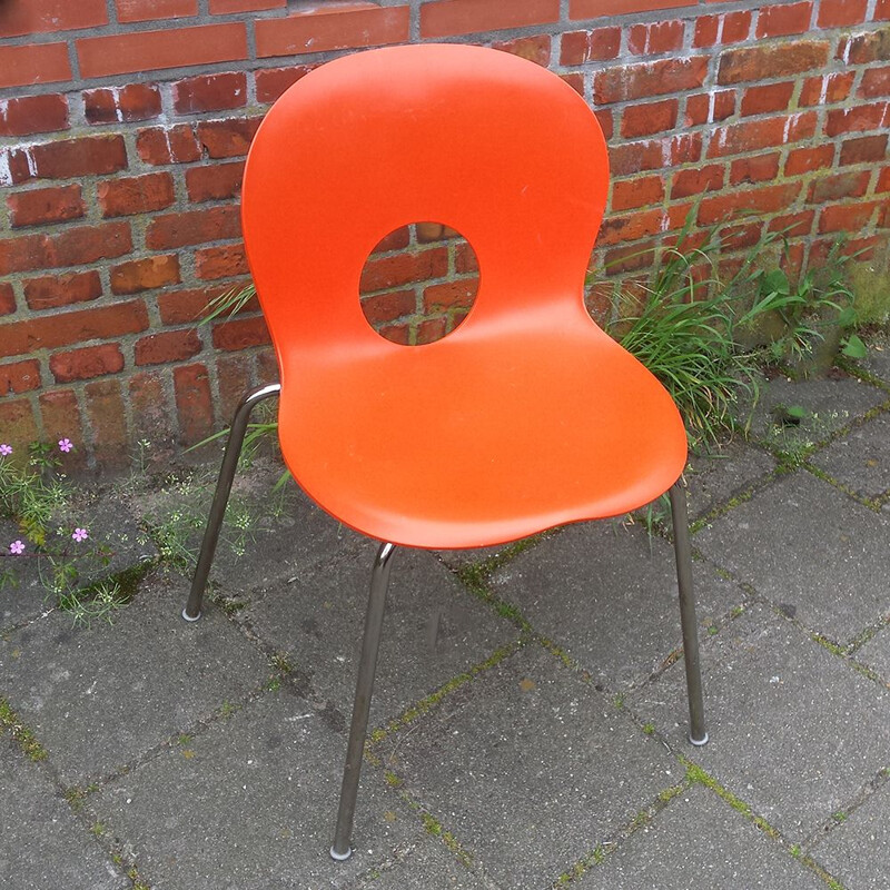 Vintage Italian orange chair "Olivia" by Raul Barbieri