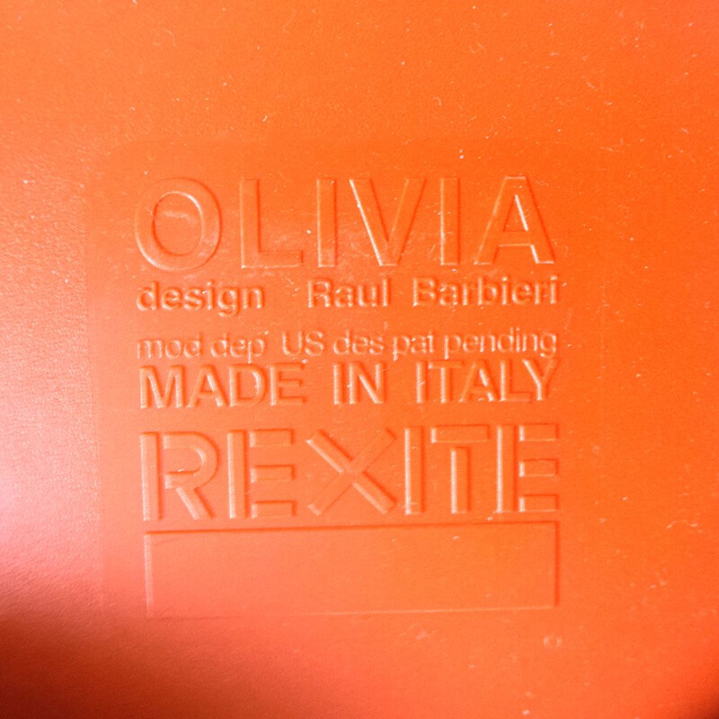 Vintage Italian orange chair "Olivia" by Raul Barbieri