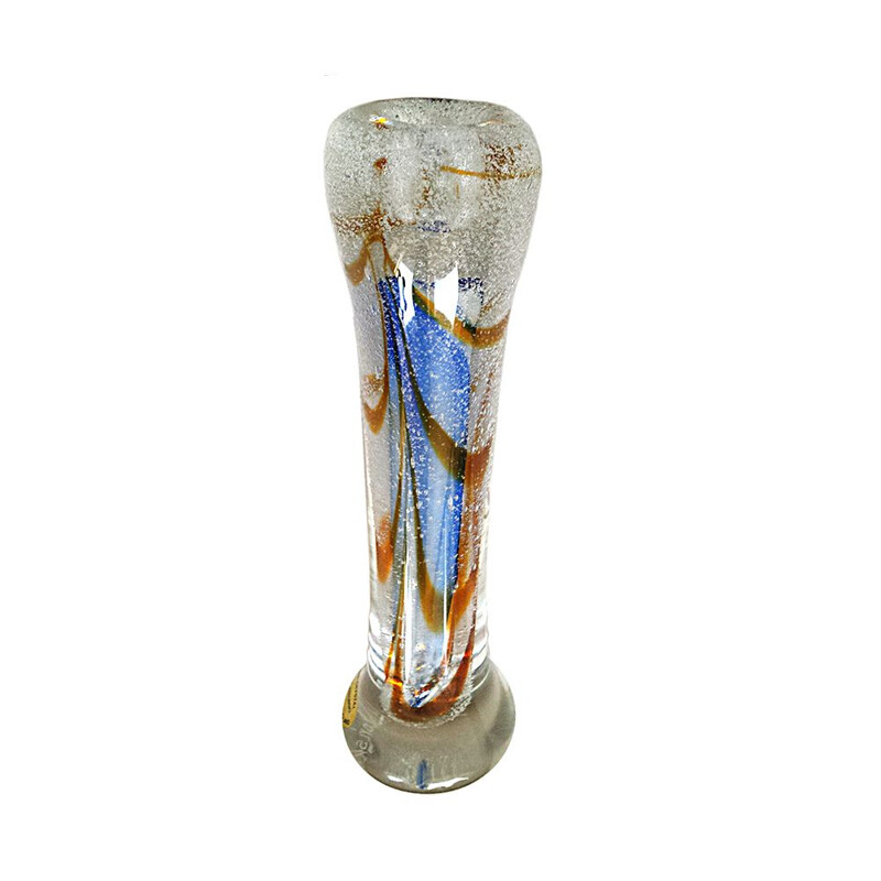 Vintage glass candlestick by Adam Jablonski, 1990