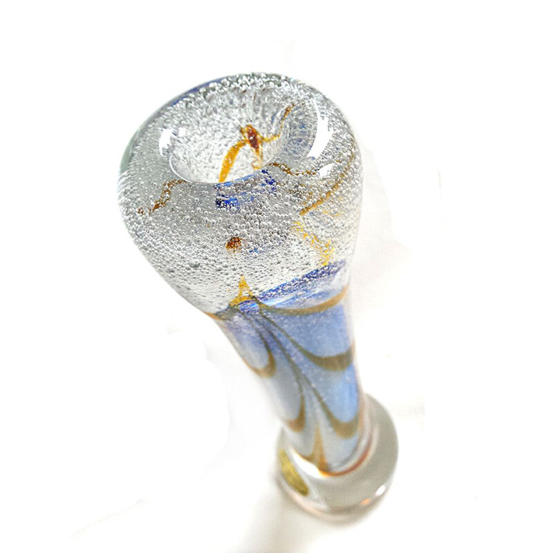 Vintage glass candlestick by Adam Jablonski, 1990