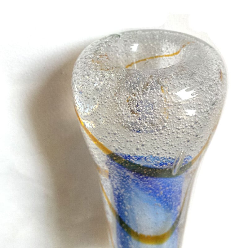 Vintage glass candlestick by Adam Jablonski, 1990