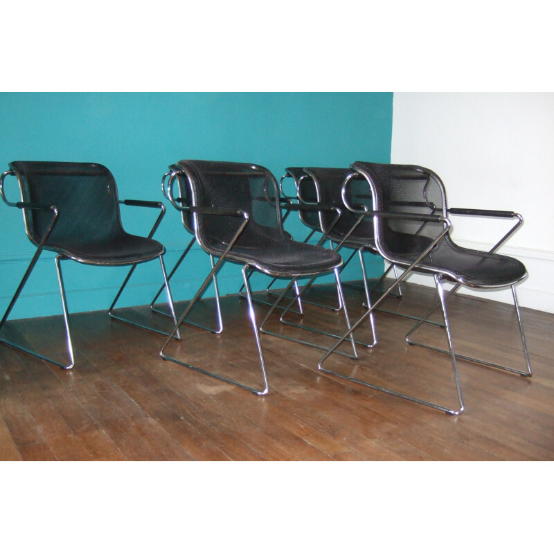 Set of 6 chairs Pénélope, Charles POLLOCK, Castelli edition - 1980s