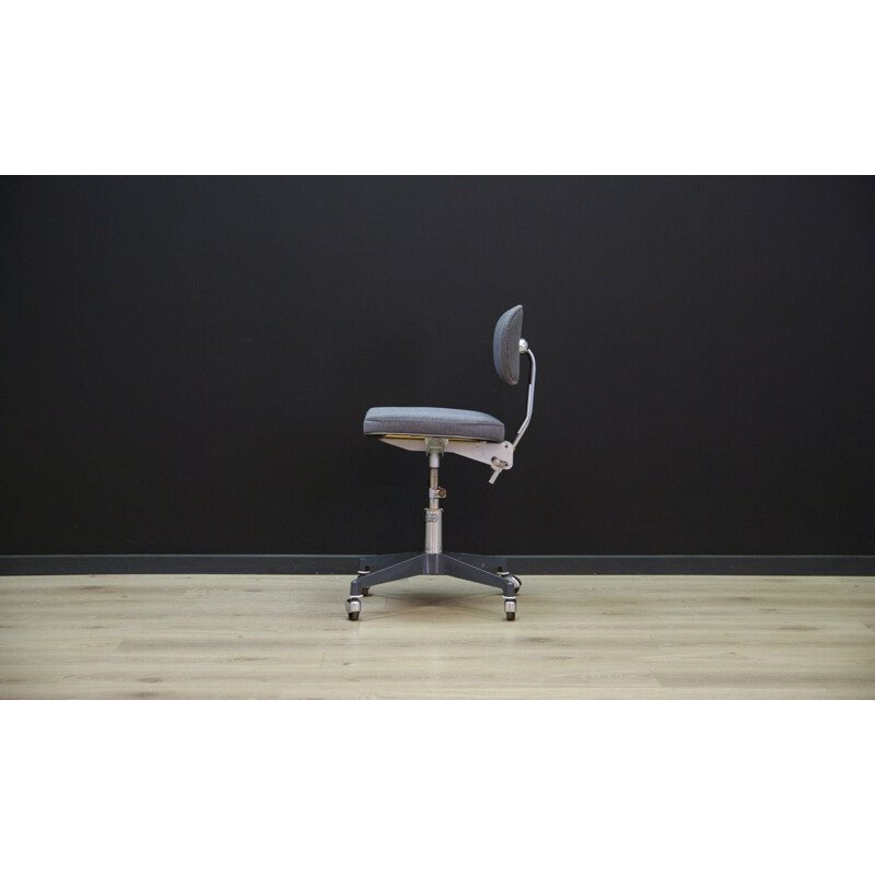 Vintage grey office chair in metal