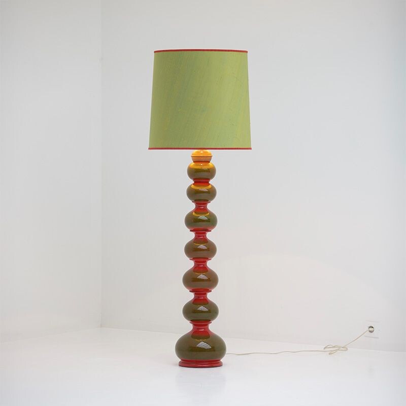 Green floor lamp in ceramic by Kaiser