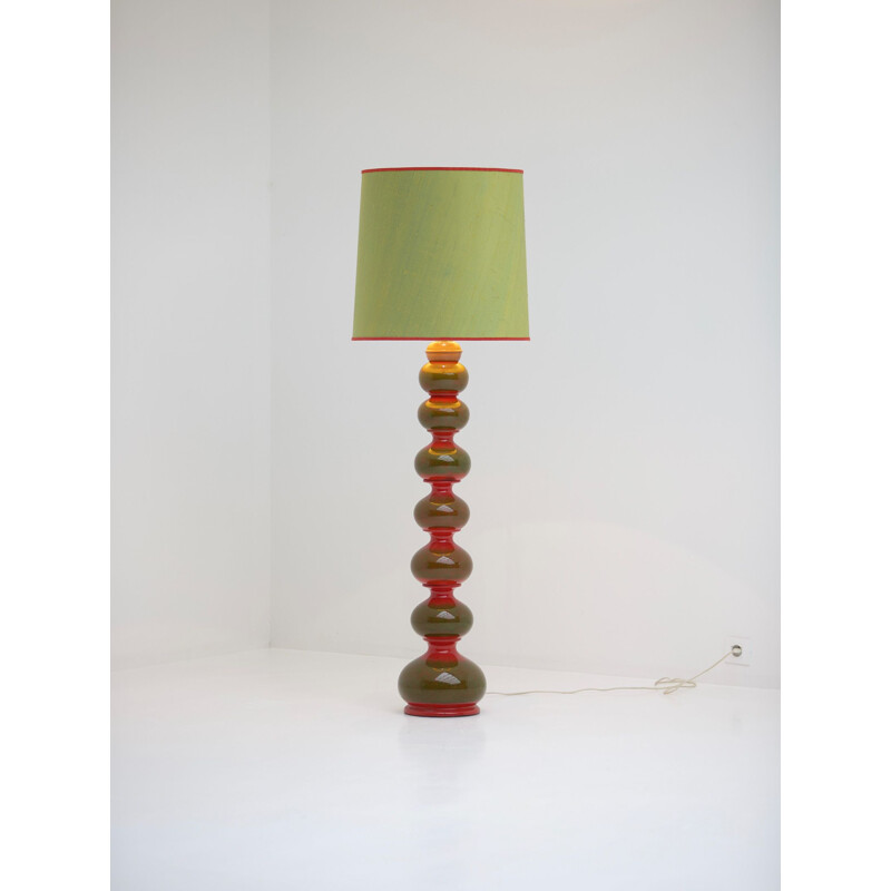 Green floor lamp in ceramic by Kaiser