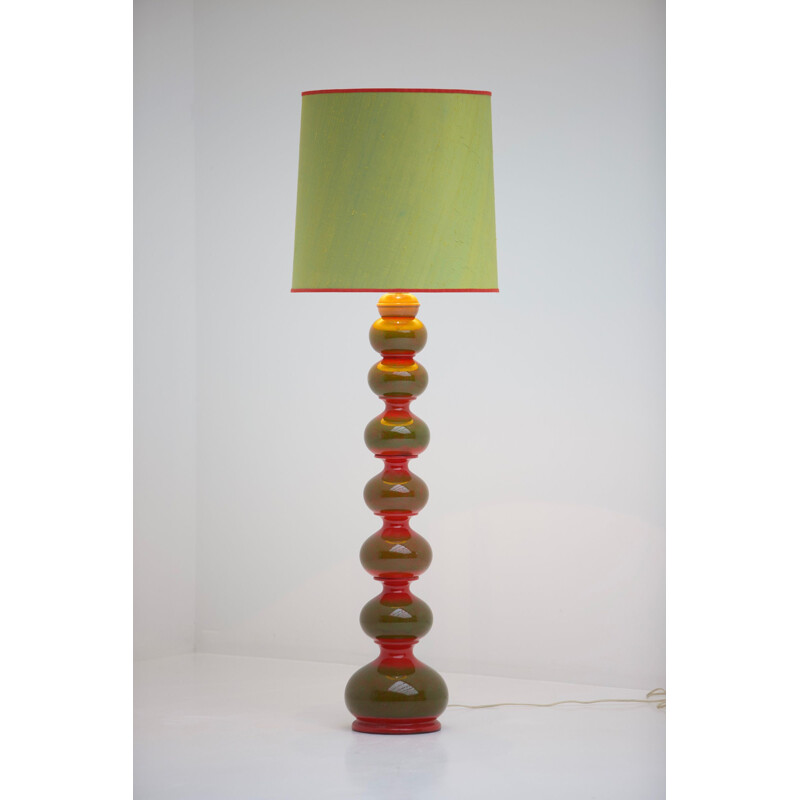 Green floor lamp in ceramic by Kaiser