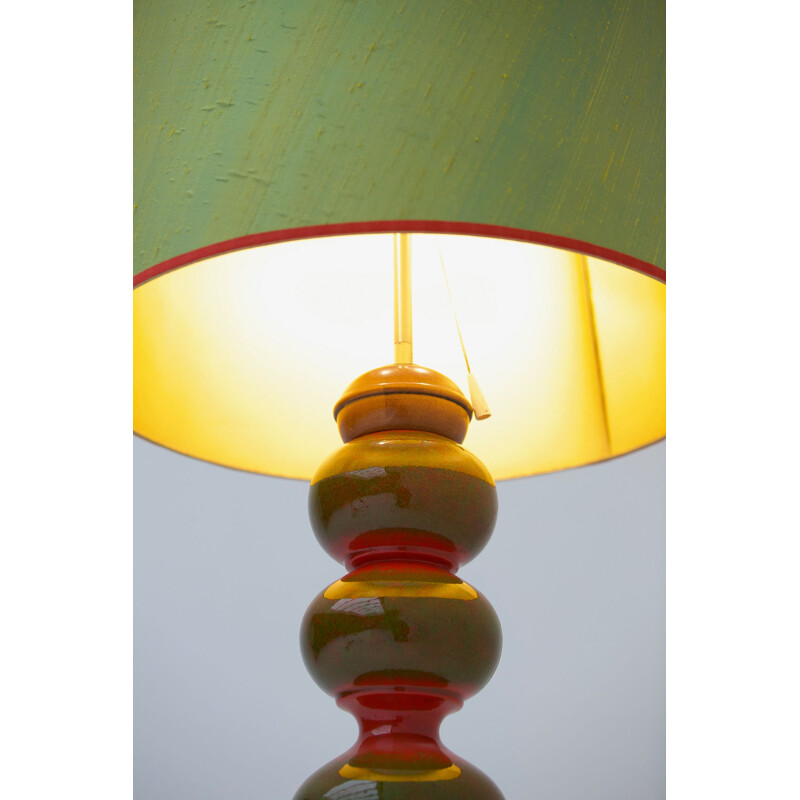 Green floor lamp in ceramic by Kaiser