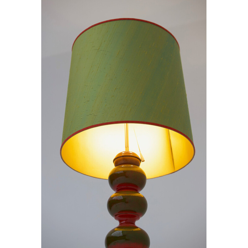 Green floor lamp in ceramic by Kaiser