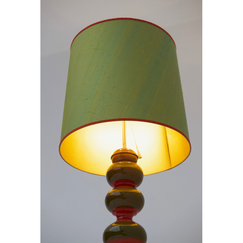 Lampadaire vert en céramique par Kaiser