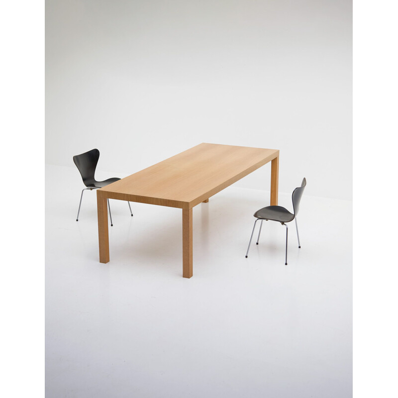 Vintage minimalist dining table in oak