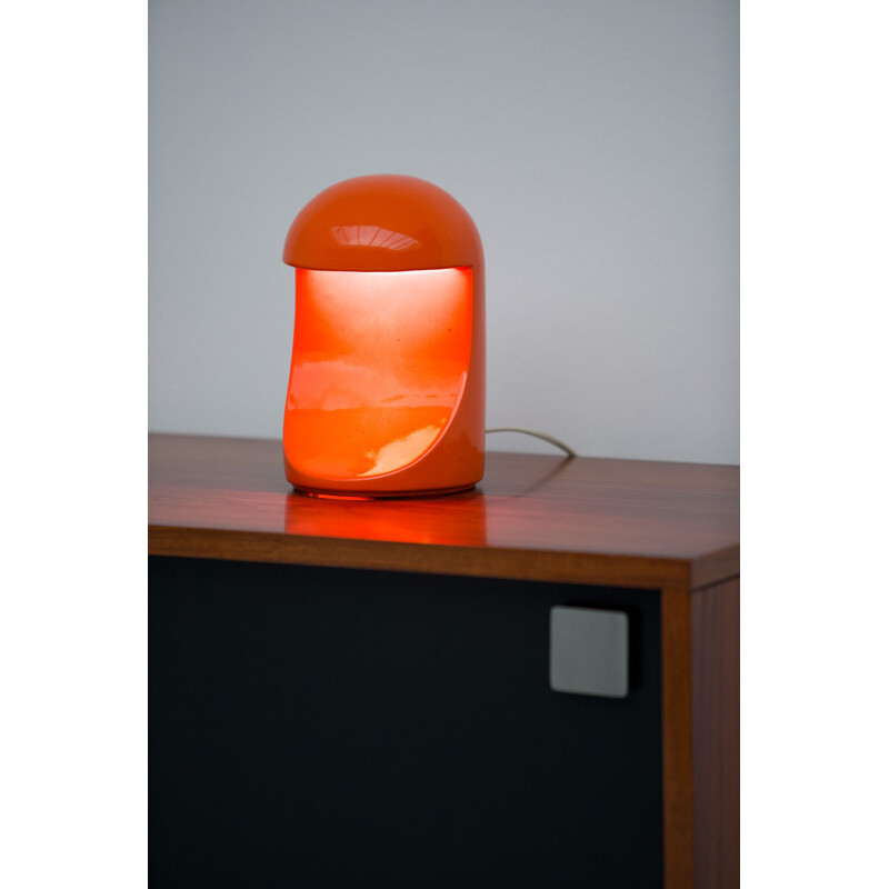 Lampe rouge en céramique par Marcello Cuneo