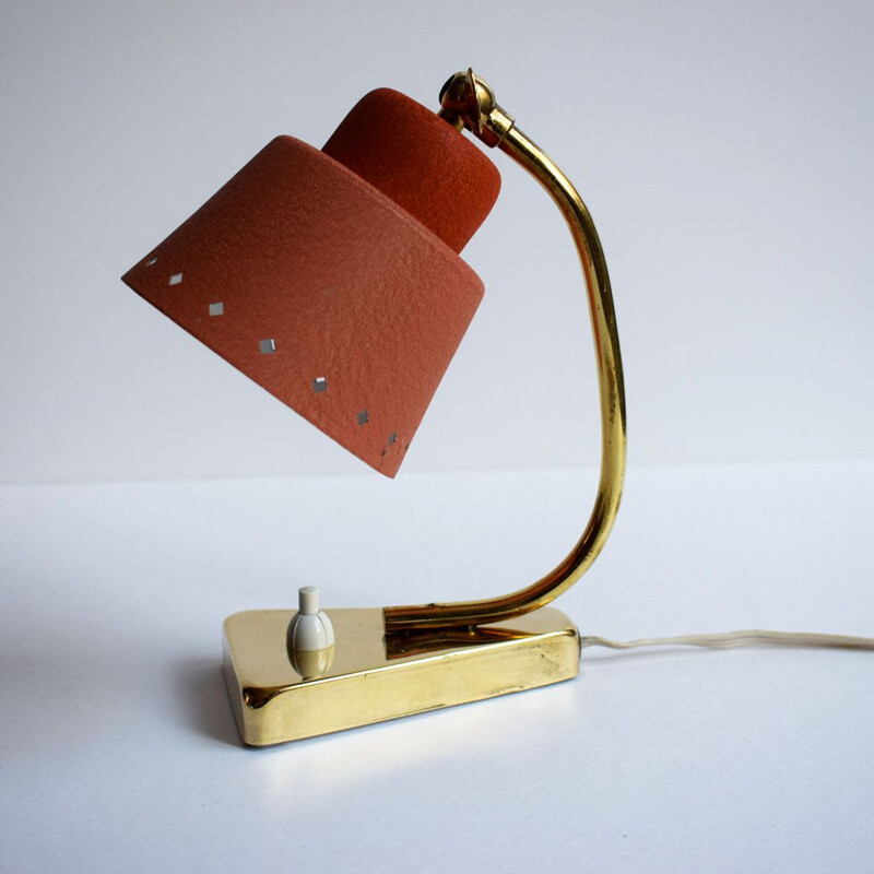 Vintage bedside lamp in brass