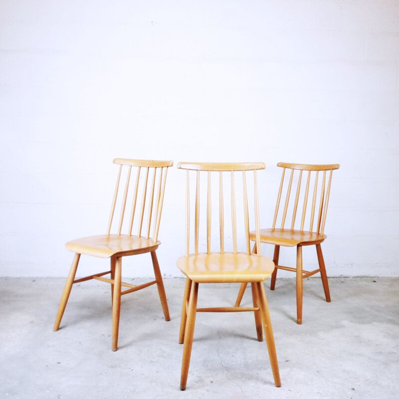 Set of 3 vintage chairs by Pinnstolar
