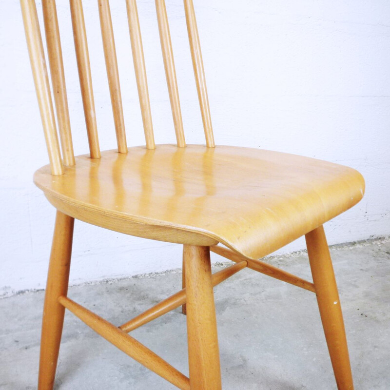 Conjunto de 3 sillas de palo vintage de Pinnstolar