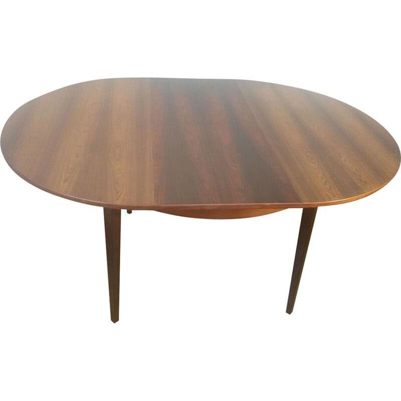 Vintage french circular table in Rio rosewood 1970