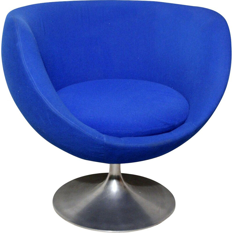Vintage blue armchair by Louis Bender for Steiner - 1966 
