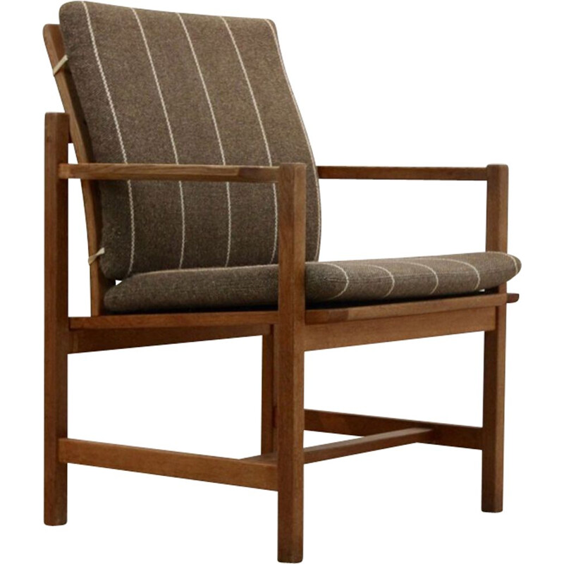 Vintage armchair model 3233 in oak by Fredericia Stolefabric for Borge Mogensen