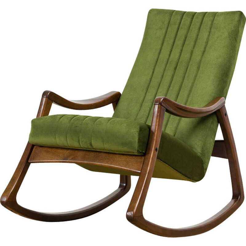 Fauteuil à bascule vintage vert par Ton