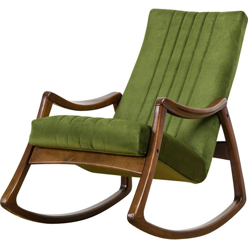 Vintage green rocking chair by TON