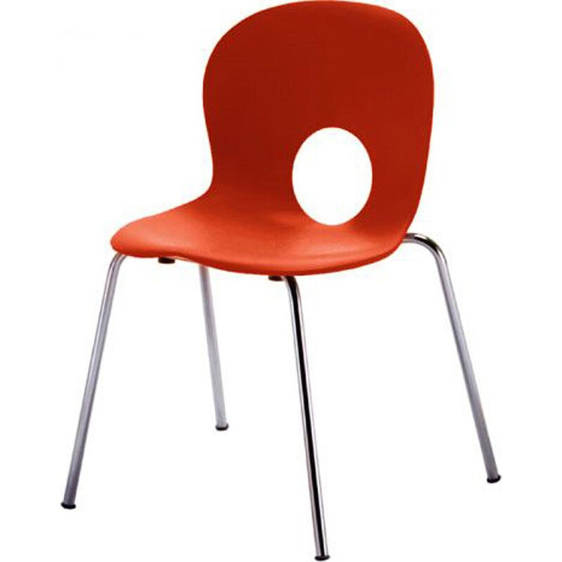 Vintage Italian orange chair "Olivia" by Raul Barbieri