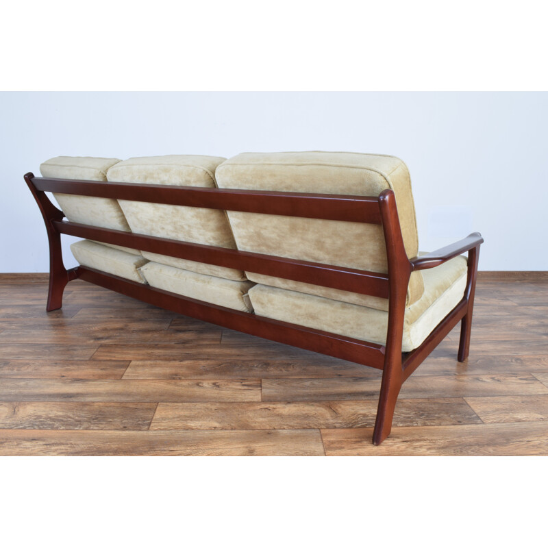 Vintage Danish 3-seater sofa in beech wood