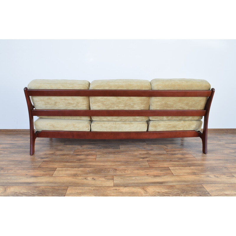 Vintage Danish 3-seater sofa in beech wood