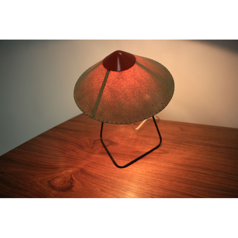 Vintage Czech red table lamp by Helena Frantová