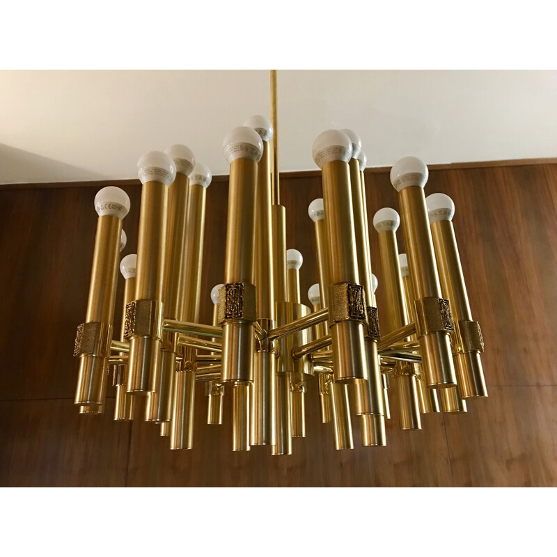 Vintage chandelier by Angelo Brotto for Esperia Italia