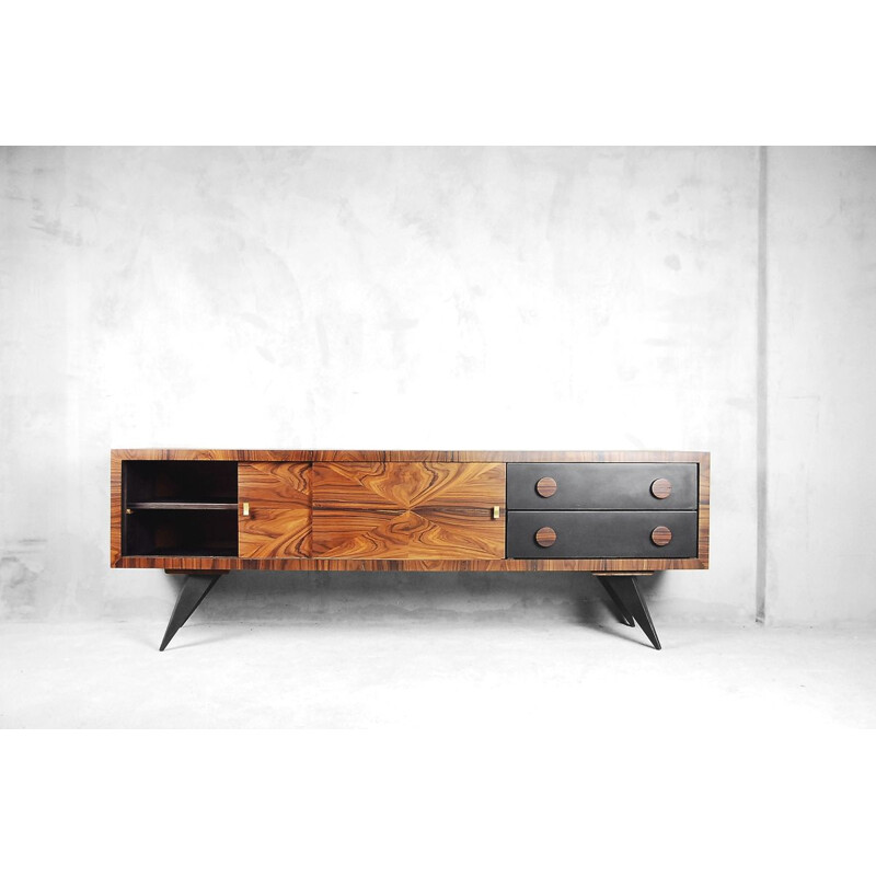 Vintage Italian sideboard in burl and rosewood