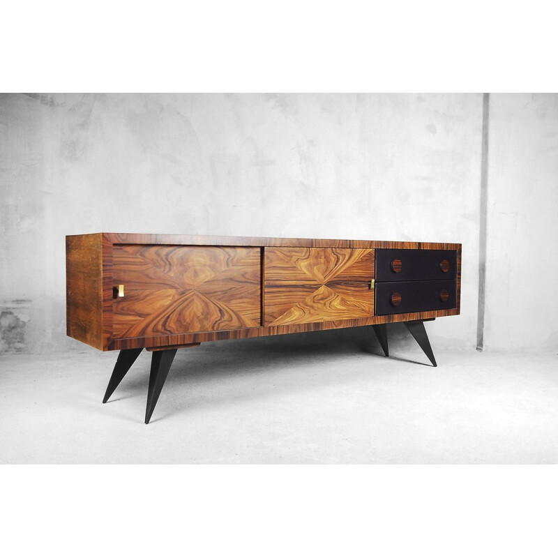 Vintage Italian sideboard in burl and rosewood