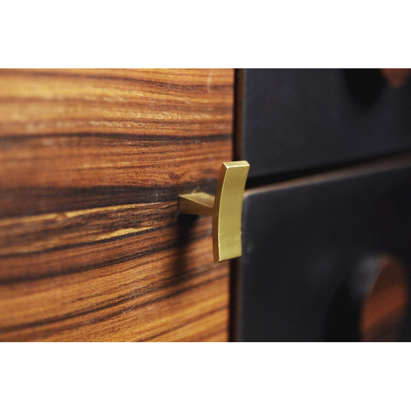 Vintage Italian sideboard in burl and rosewood