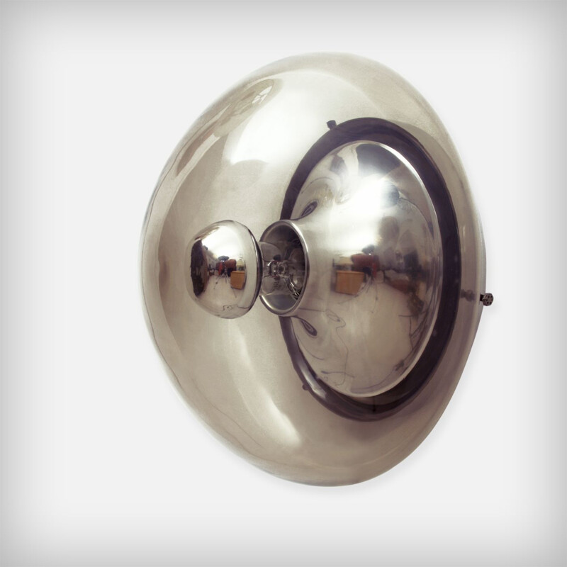 Vintage German wall lamp in aluminium and glass by Doria Leuchten