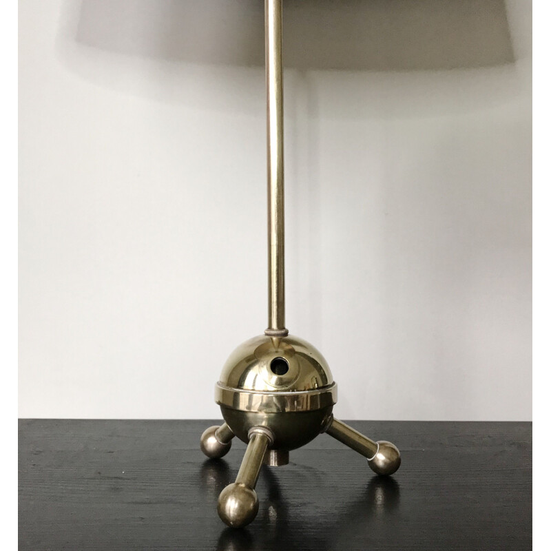 Vintage French table lamp in golden brass