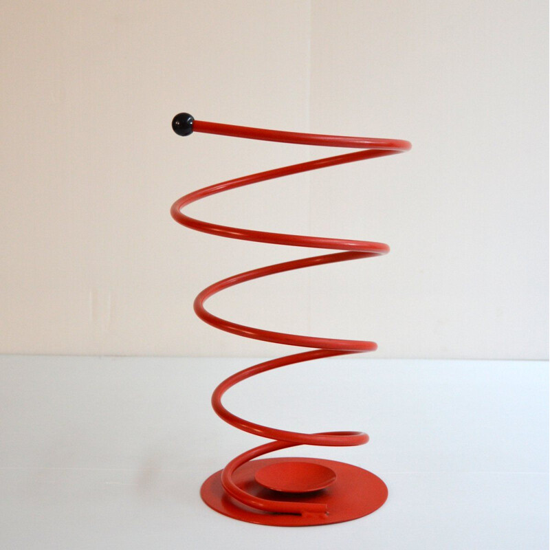 Vintage Belgian umbrella stand in red metal