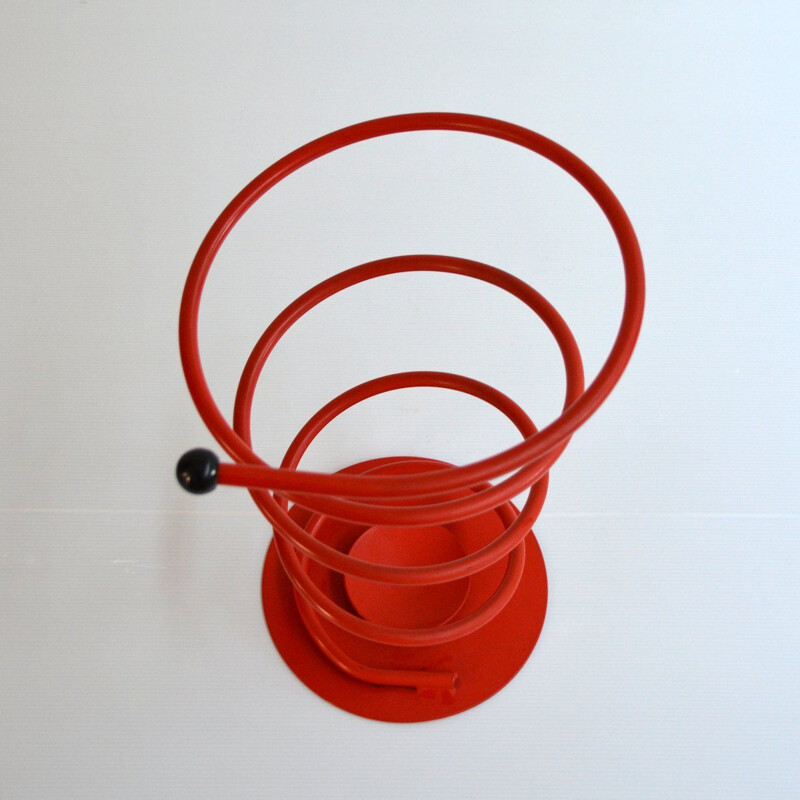 Vintage Belgian umbrella stand in red metal